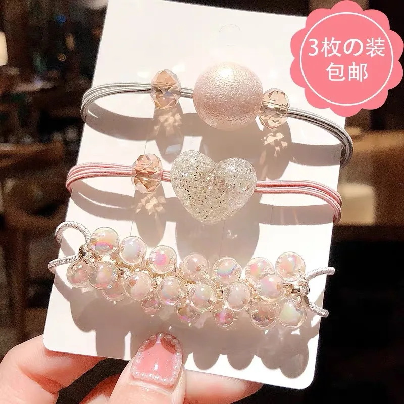 

Новинка, резинка для волос, завязка для волос из трех частей, резинка, жемчужный браслет, головной убор, набор для карт, аксессуары для волос