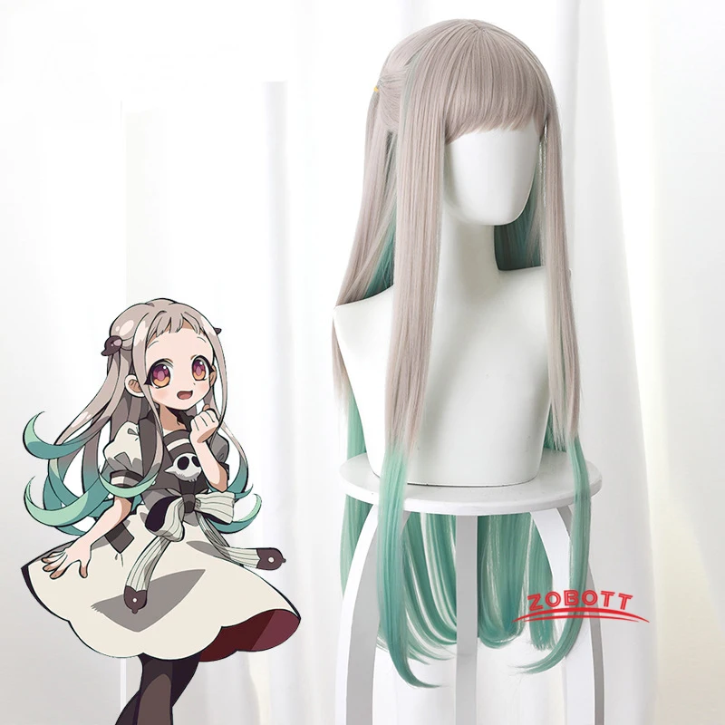 Nene Yashiro Jibaku Shounen Hanako-ku парик для косплея парики унитаза Hanako-kun длинные волосы серые