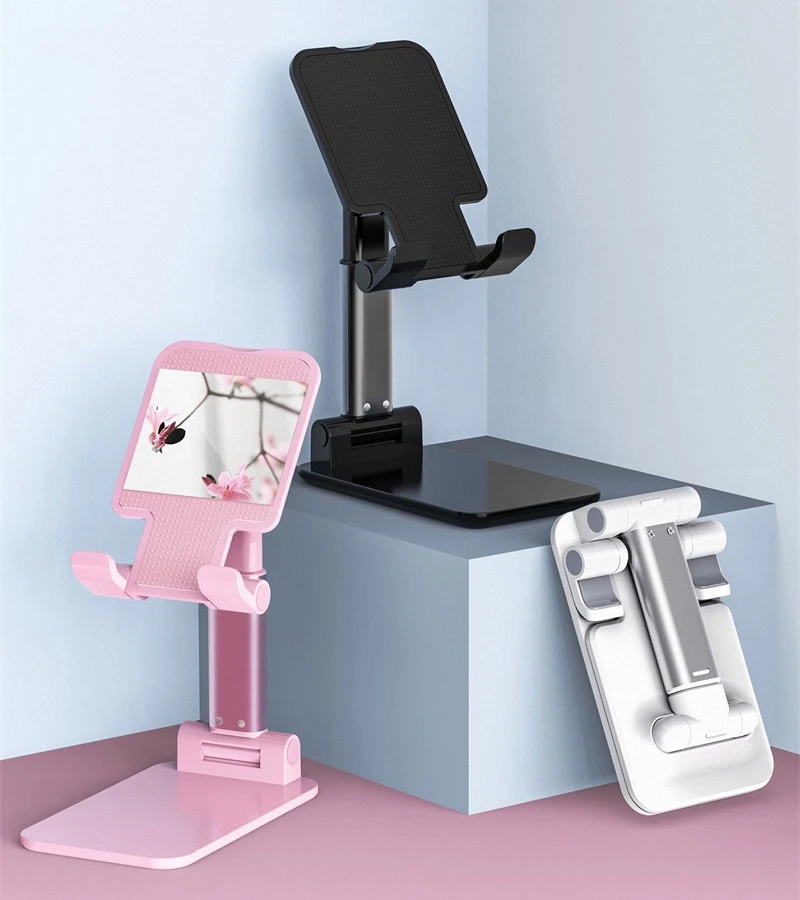 YelWong Phone Holder Portable Tablet Holder iPad Stand Desktop Bracket Adjust Foldable Stand for iPhone Samsung Xiaomi Huawei