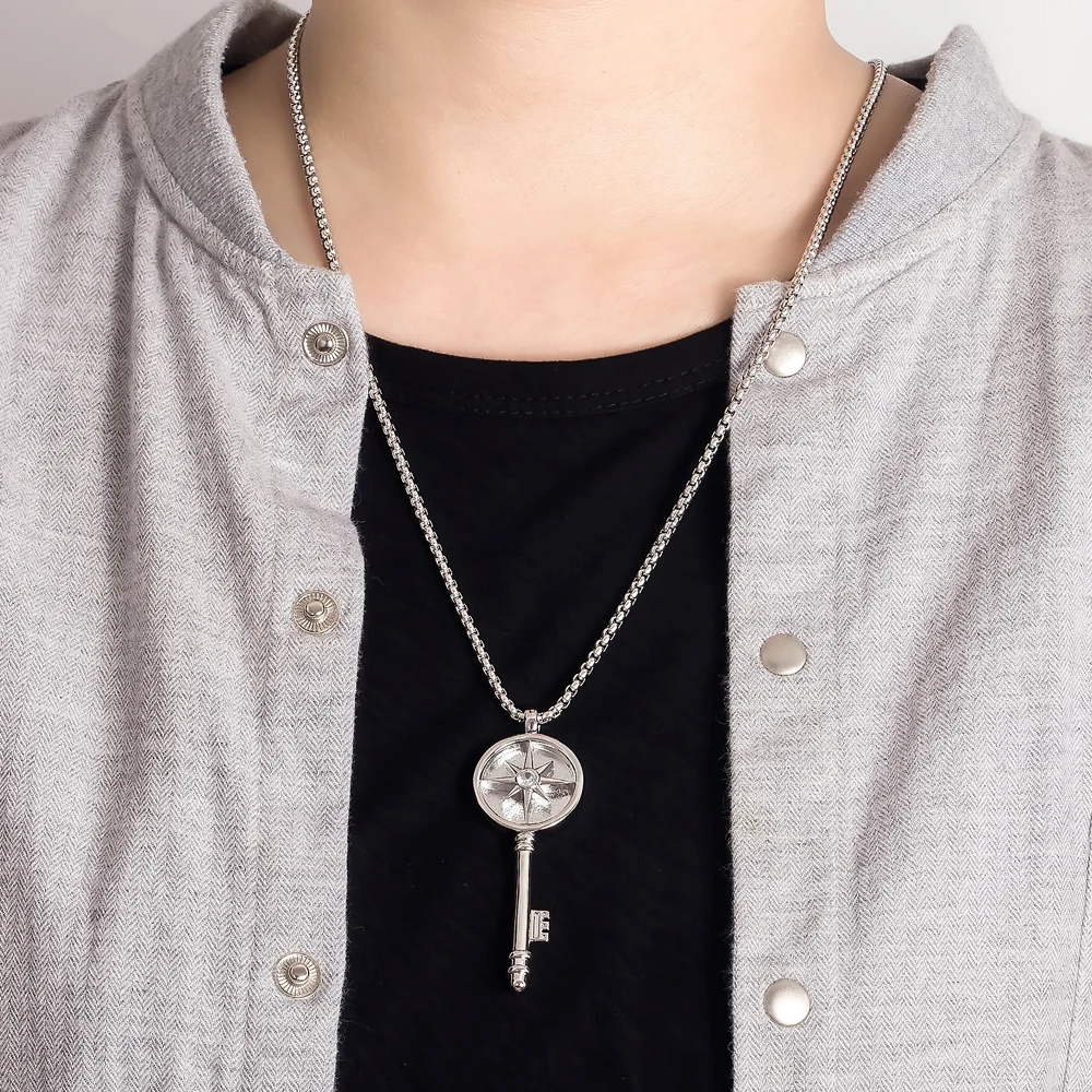 100% 925 Genuine Sterling Silver Women’s Necklace Classic Key Pendant Long Chain 45-70CM Exquisite Jewelry with Gift Box | Украшения и