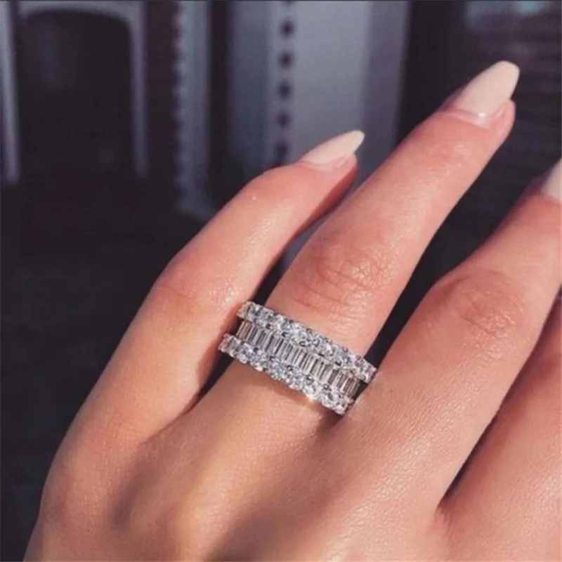 

Romantic White AAA Crystal Zircon Women's 'Ring Exquisite Wedding Engagement Famale Rings Jewelry Hand Accessories