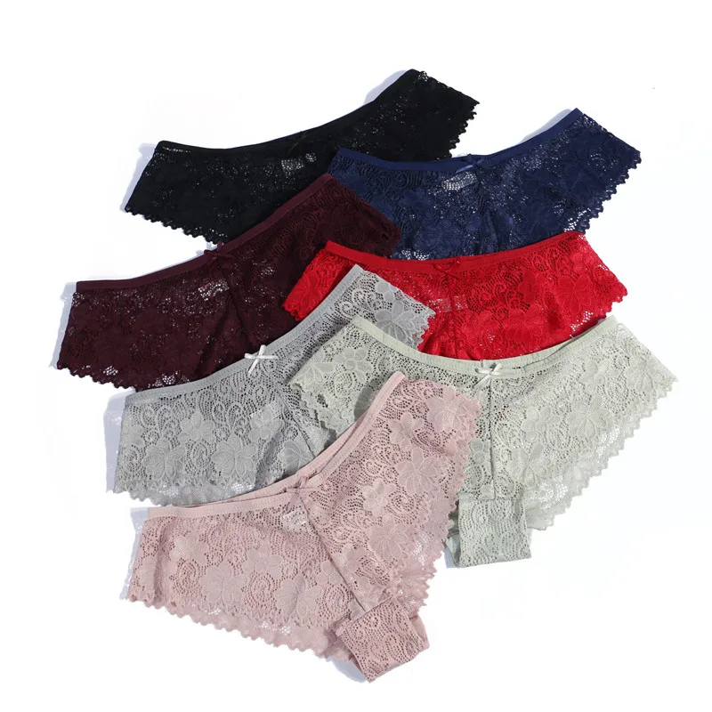 Трусики женские кружевные бесшовные с заниженной талией 1 шт. | Женская одежда