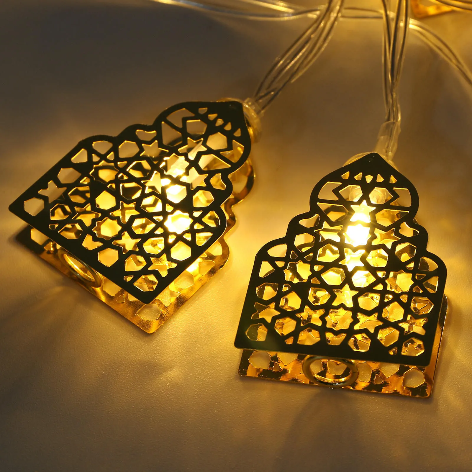 

Ramadan Decoration Plastic Lantern Led String Lights Ramadan Kareem Decor Eid Mubarak Gift Al-Fitr Eid Festival Party Supplies