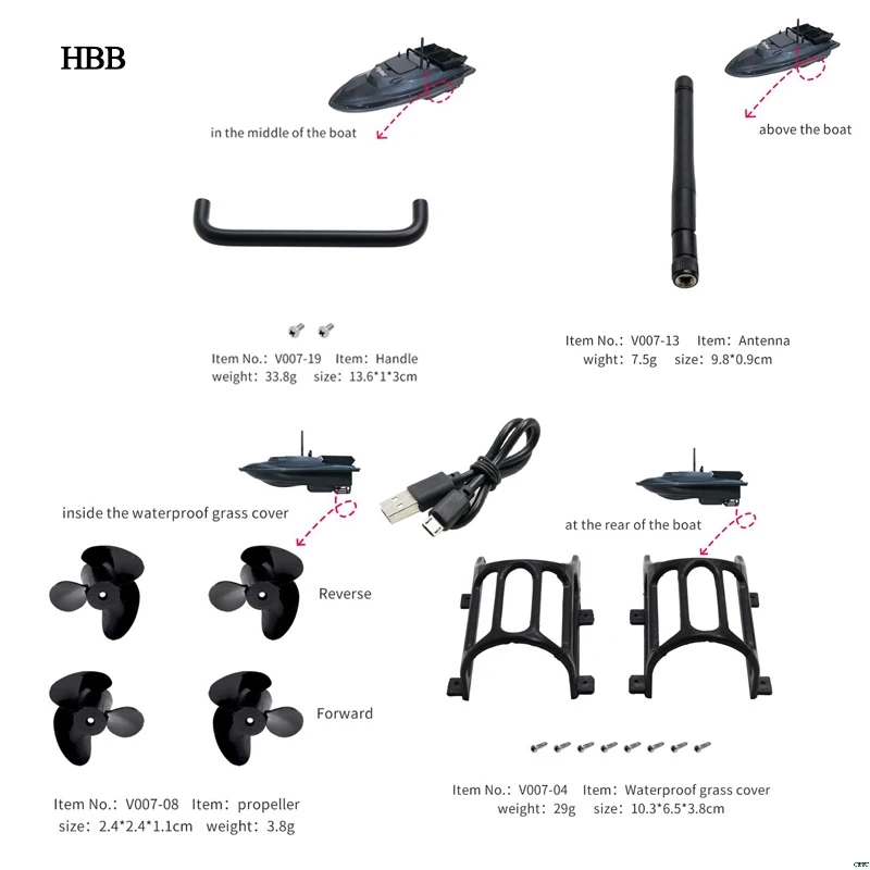 Электрические детали для лодок с дистанционным управлением зарядный кабель
