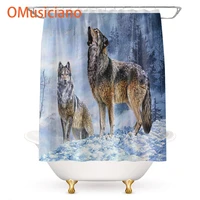 omusiciano full moon fantasy wolf waterproof polyester fabric bathroom decorative shower curtain partition off a space