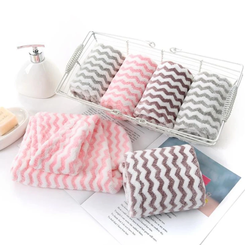 Быстросохнущее полотенце для волос женское магическое из микрофибры полосатая