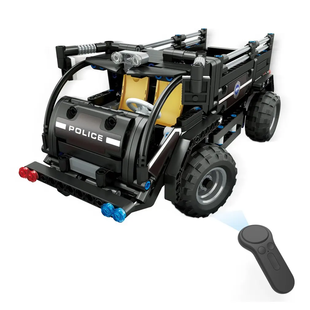 392 шт. M1 4CH пульт дистанционного управления DIY RC строительные блоки Rover Robot игрушки блоки конструктора с 360 вращением на месте для подарка детям - Цвет: 462pcs Transport car