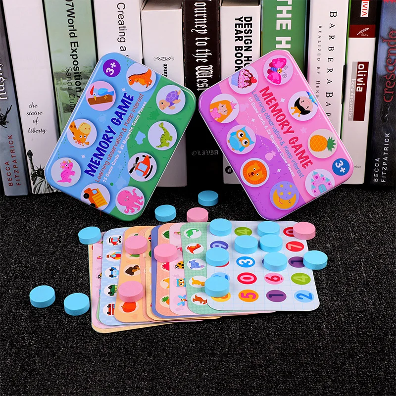 Iron Box Wooden Memory Match Chess Game Children Logical Thinking Training Intelligence DevelopEducational Toys | Игрушки и хобби