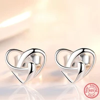 zemo real sterling 925 silver heart star studs earrings with cz moon plant silver ear studs earring women engagement ear jewelry