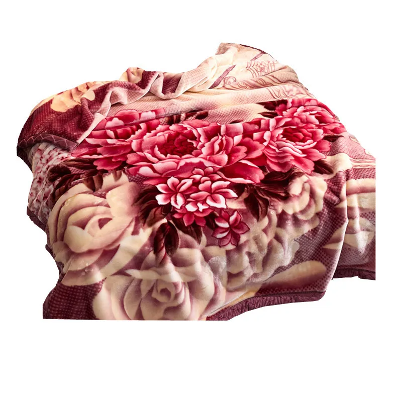 Двухслойное зимнее толстое Норковое утяжеленное одеяло Raschel для двойной кровати