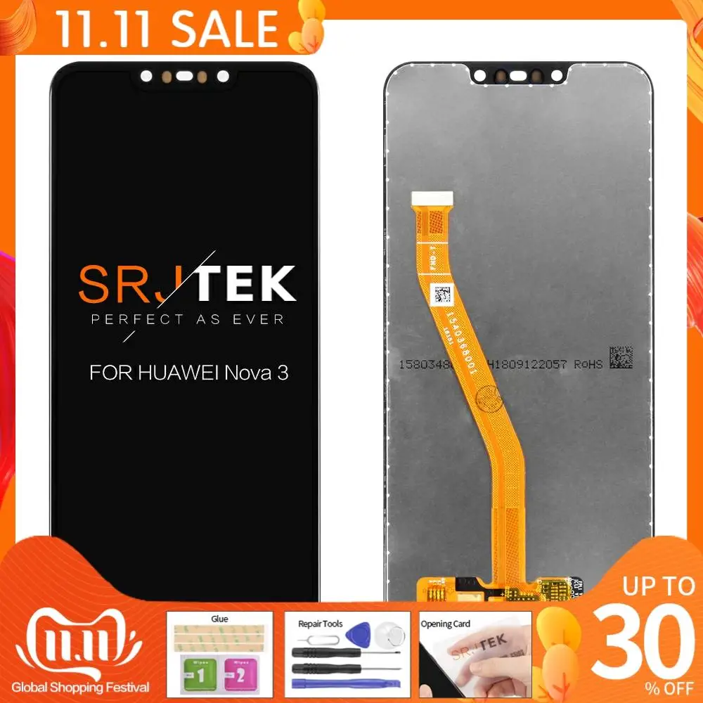 ЖК дисплей с сенсорным экраном для Huawei Nova 3 панелью LX1 LX9 3i INE LX2 L21 3e экран ANE LX3 L23