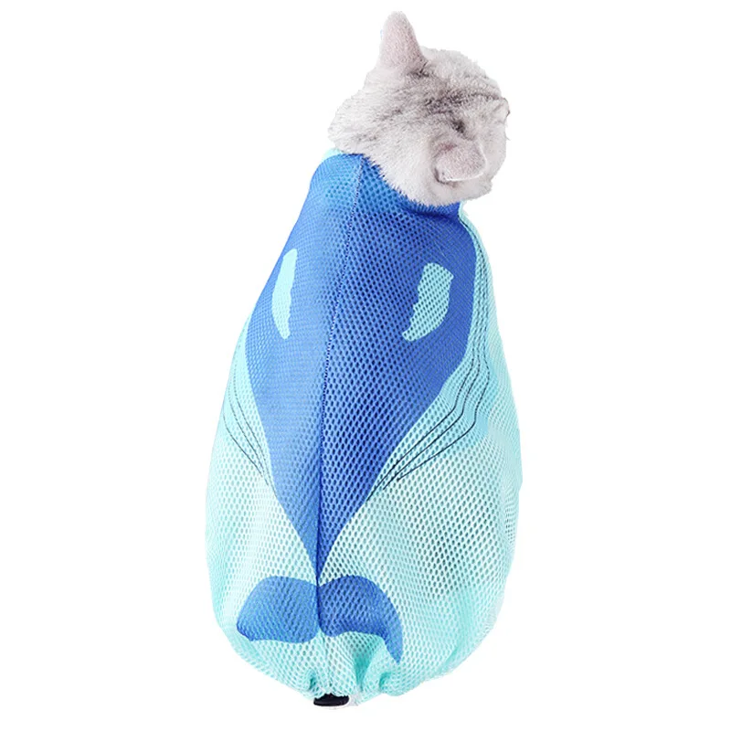 Cuty многофункциональная сумка для кошачьей ванны, удерживающая от укуса царапин, для домашних животных, товары для кошек, купальная сетка синего цвета