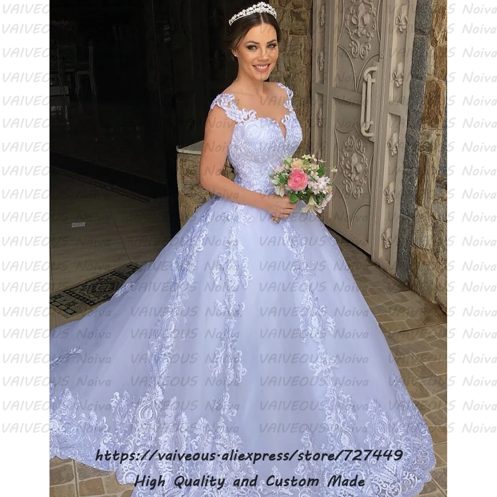 Vestidos De Noiva китайские свадебные платья великолепное Белое кружево из аппликаций бальное платье свадебное платье платья невесты Robe De Mariee