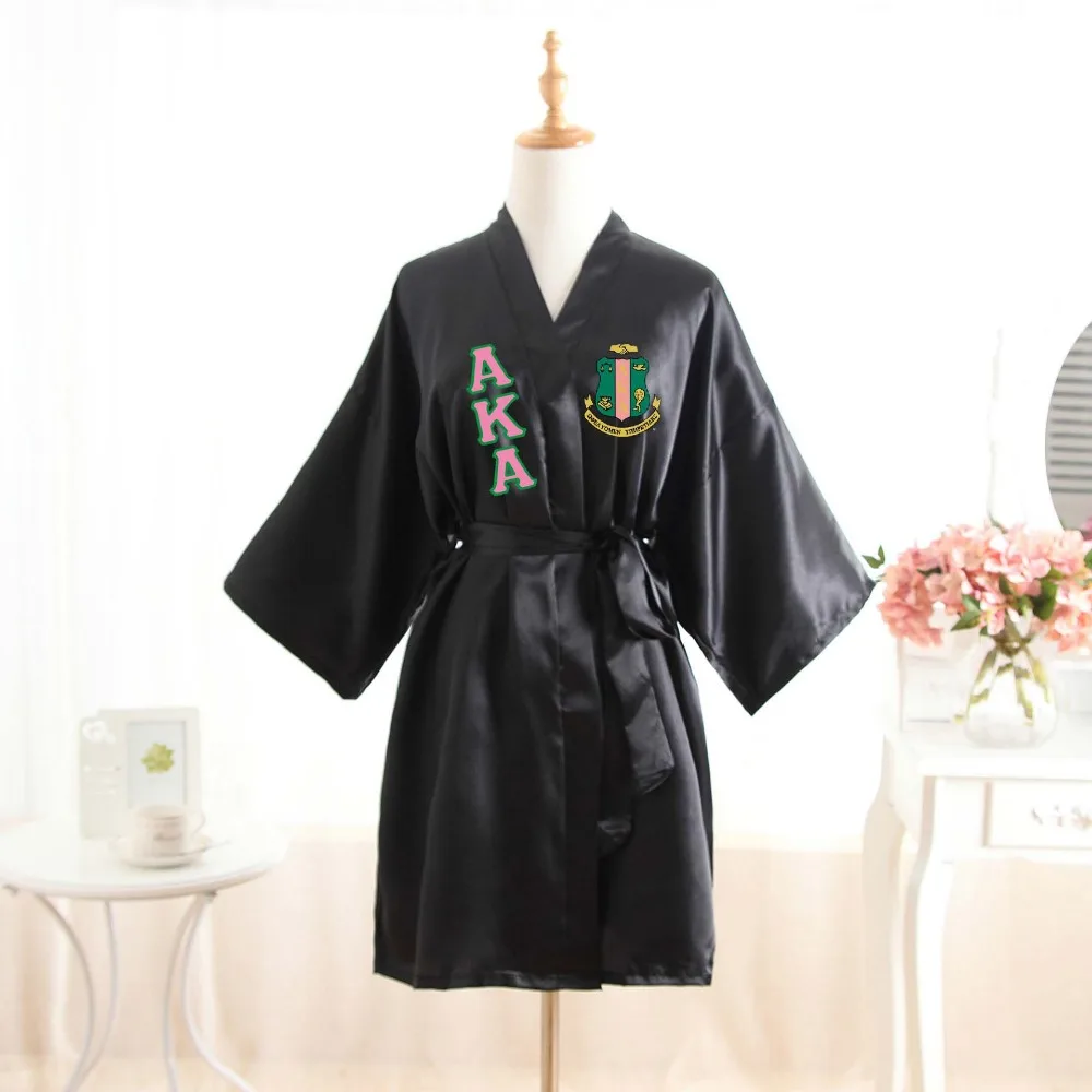 Женский свободный Шелковый банный халат Sorority кружевной Атласный AKA | Женская