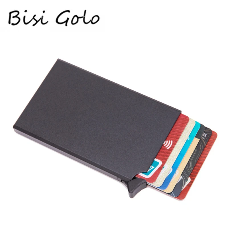 BISI GORO RFID Anti-theft Smart Wallet Thin ID Card Case Unisex Automatically Solid Metal Bank Credit Holder Business Mini | Багаж и сумки