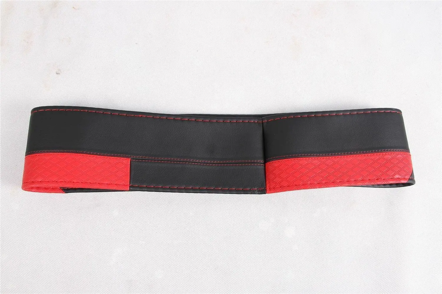 

HOT SALE Black+Red PVC Leather DIY Steering Wheel Auto Cover Wrap w/Needle & Thread New pattern Interior