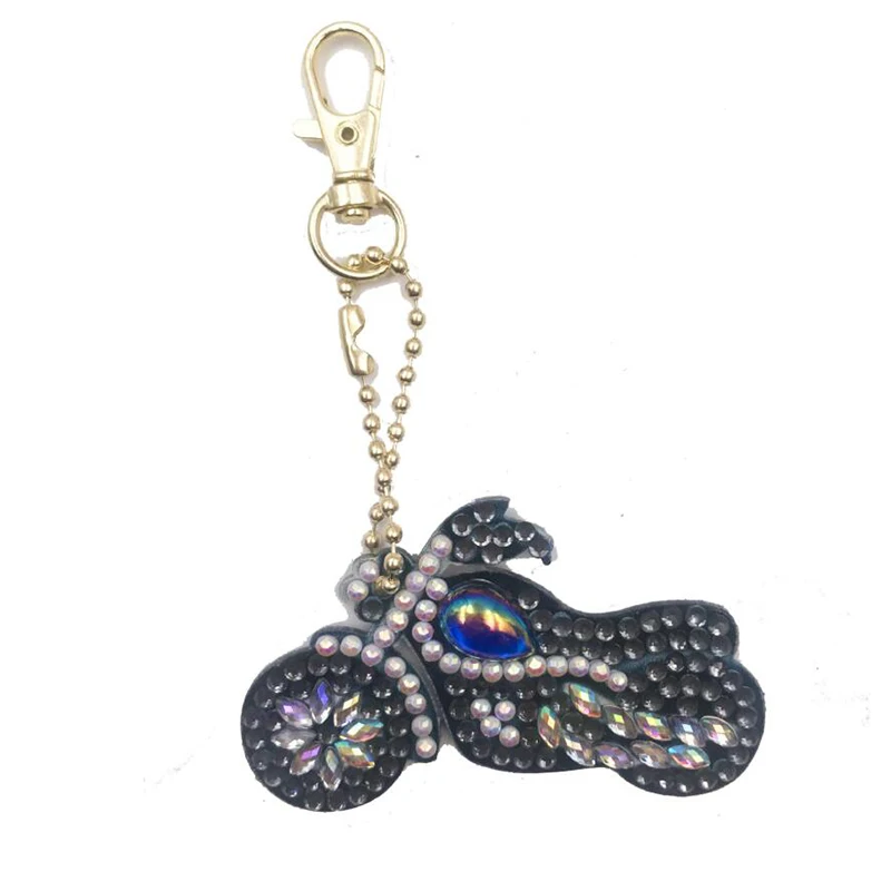 

DIY Diamond Keychain Motorcycle Special Shaped Diamond Painting Keyring Keychains Cross Stitch Embroidery Women Bag Key Chain