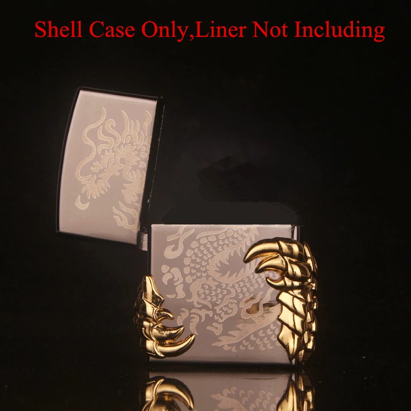 

Alloy Lighter Case Outside Protect Holder New Creative 3D Dragon Claw Shell Replace For ZP Kerosene Gasoline Lighters Men Gift