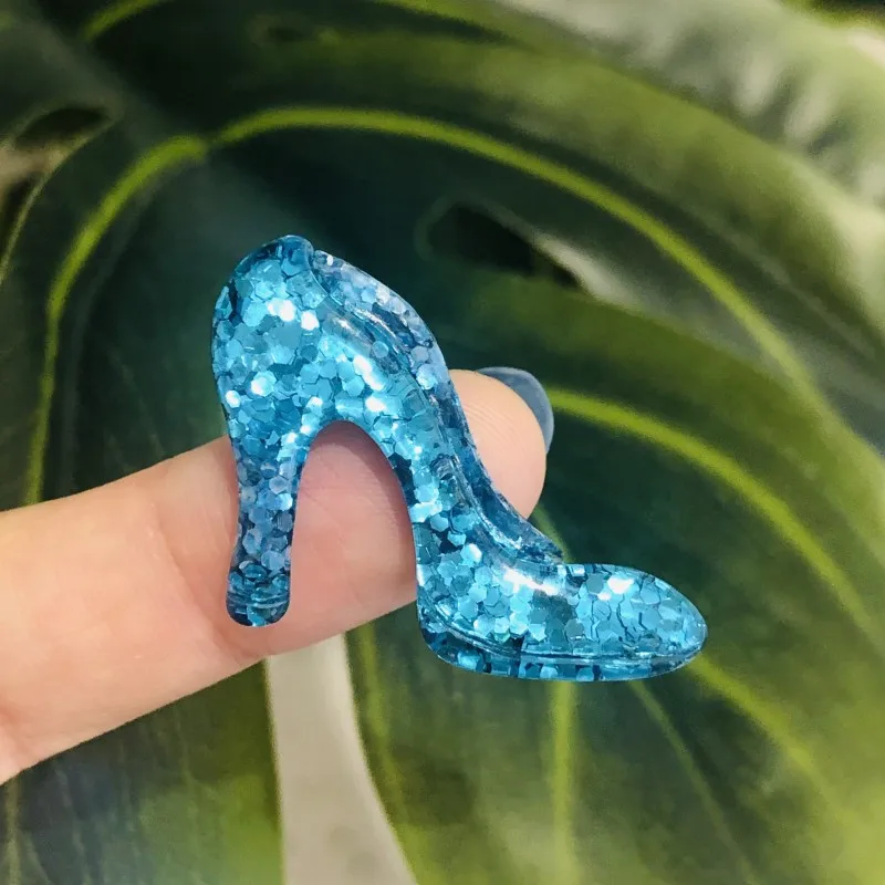 Милые полимерные туфли на высоком каблуке с плоской задней поверхностью 20 шт.