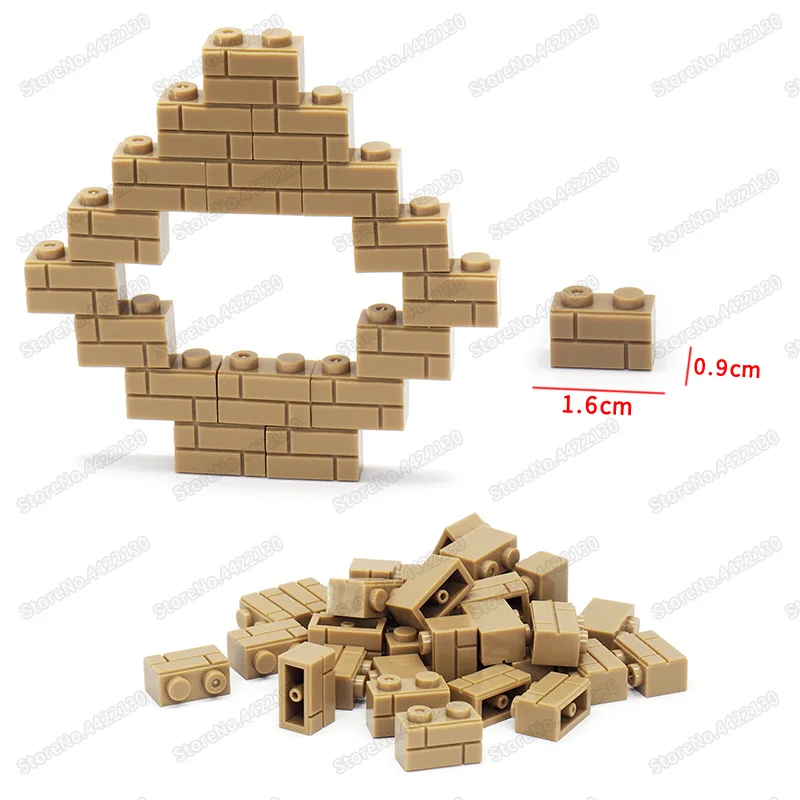 Кирпичная стена 1x2 строительные блоки Diy военные городские технологии фигурки