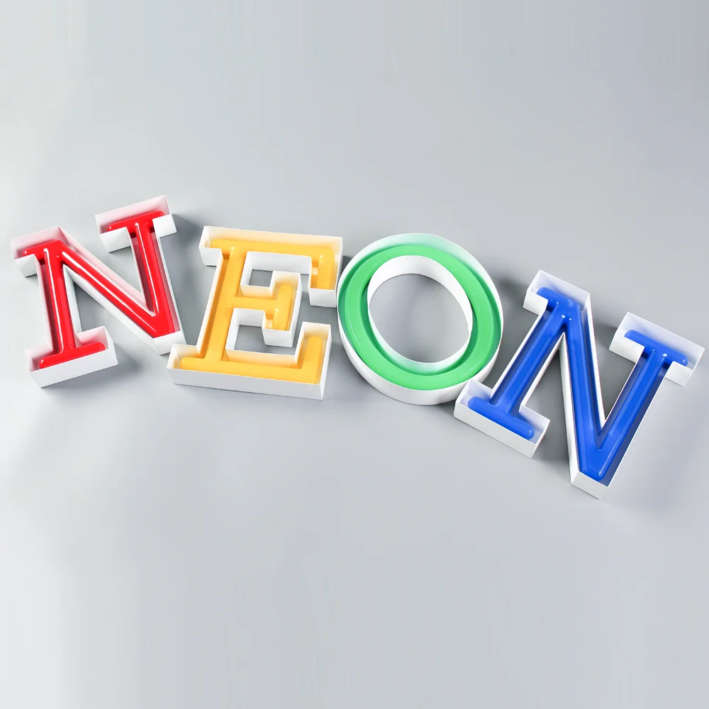 Металлические буквы с открытым лицом на заказ неосветильник для рекламной