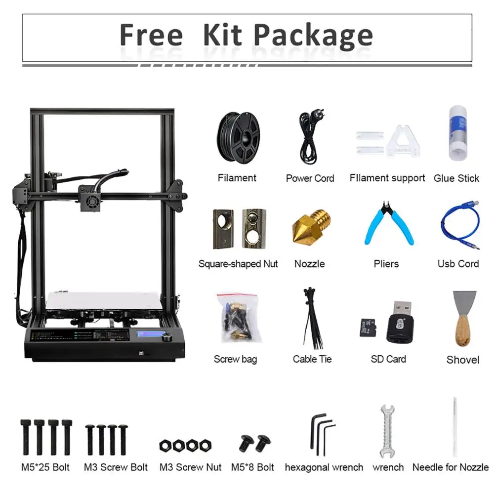 3D принтер SUNLU нить для экструдера из экопластика ПЭТГ ТПУ АБС SPLA S8 FDM функция