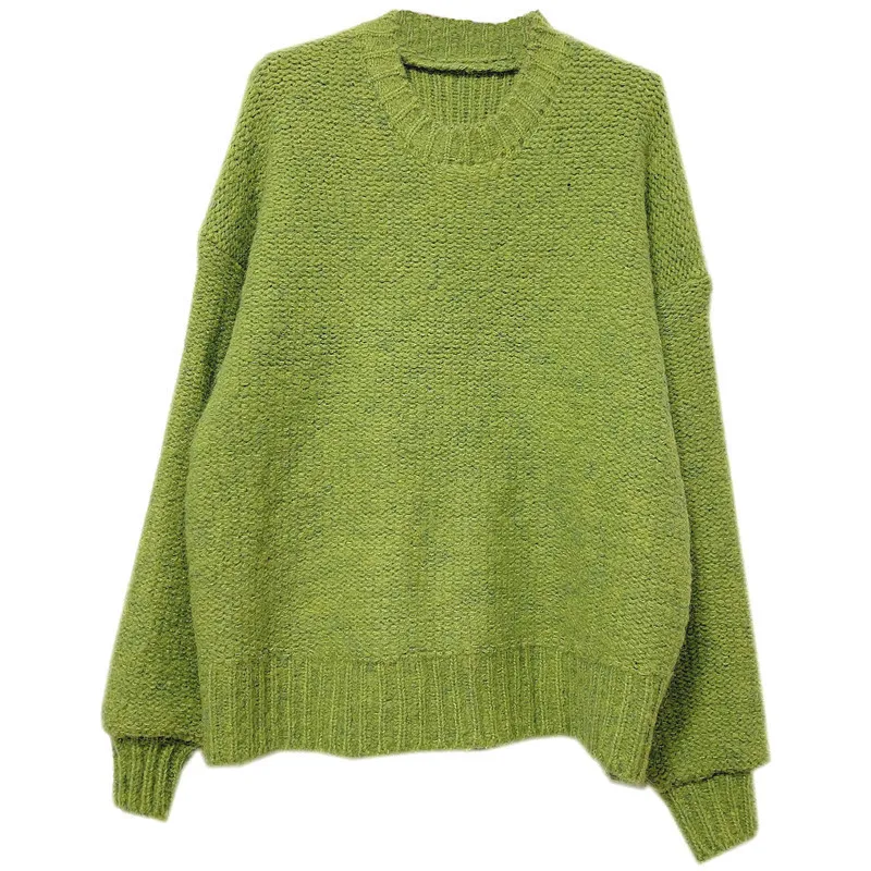 Женский офисный пуловер Свитер оверсайз с круглым вырезом и длинным рукавом