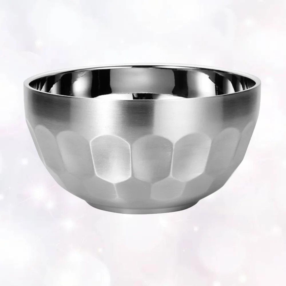 

304 Stainless Steel Double Layers Insulated Thickened Bowl Food Bowl Salad Bowl (Silver 11.4cm)