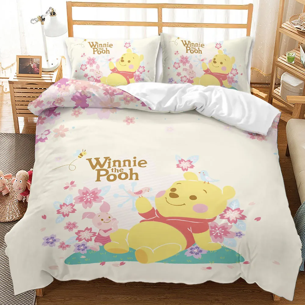 

Disney Winnie the Pooh Bedding Sets 3D Cute Duvet Cover with Pillowcases Bed Linings Twin Full Queen King Sizes Childrens Gifts