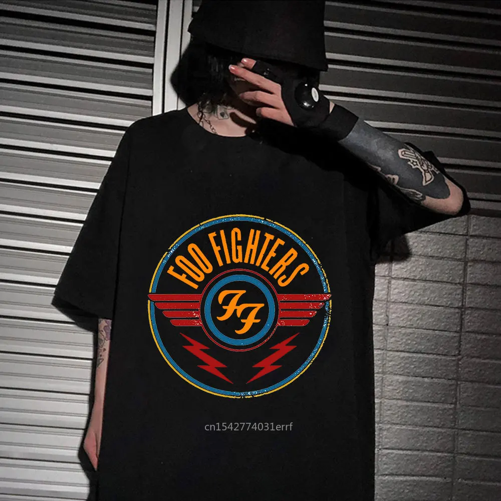 

Foo Fighters T-Shirt Summer Daily Soft Digital Print Basic Tops Oversized Rock Band Tee Shirt