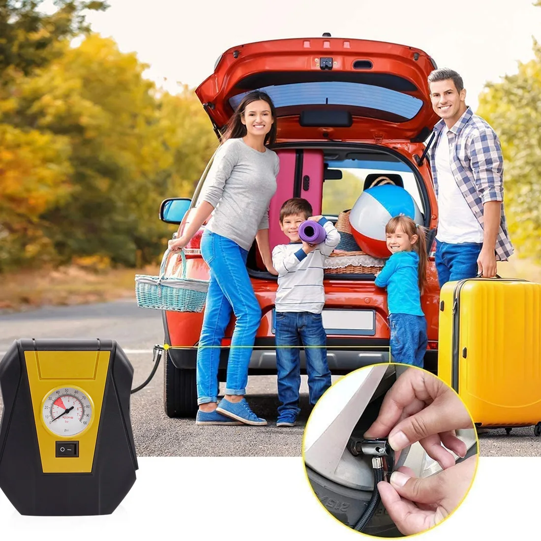 

DC 12 Volt Car Air Pump Portable Car Air Compressor Digital Tire Inflator Pump100 PSI for Auto Car Motorcycles Bicycles