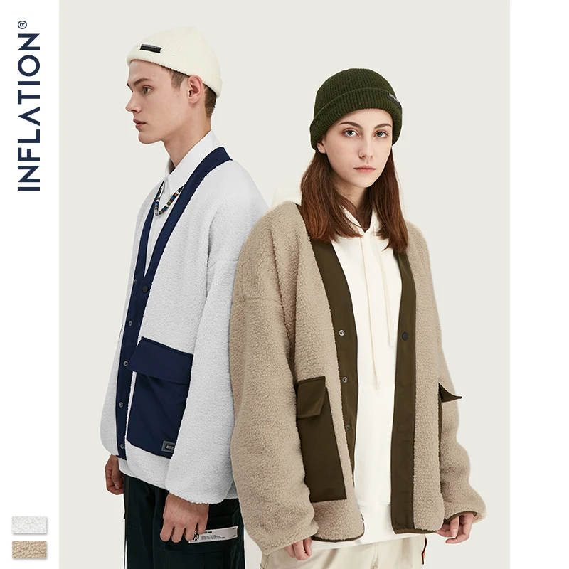 Мужская Флисовая Куртка INFLATION толстая уличная куртка свободного покроя 9737 Вт