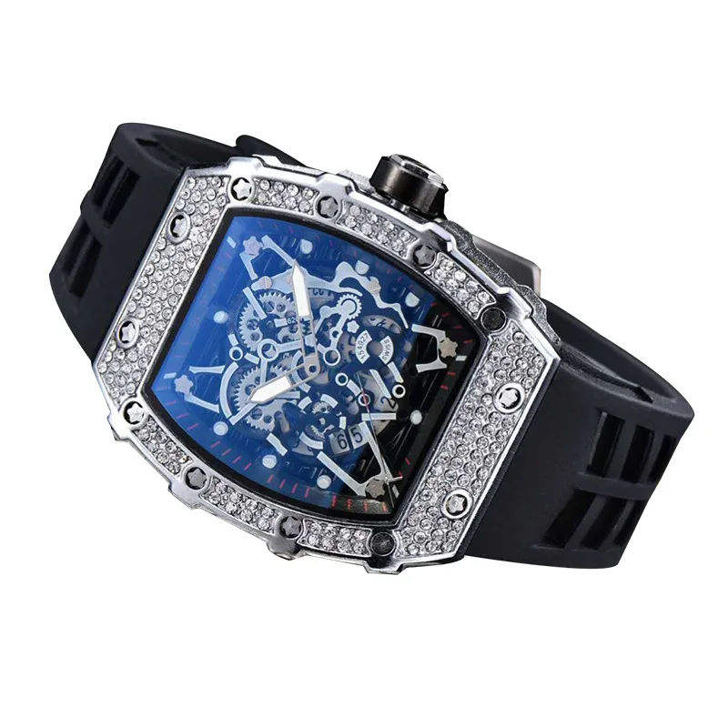 

2021 men's watch European and American carbon fiber grain fashion brand quartz watch Black pointer quartz Sports Watch