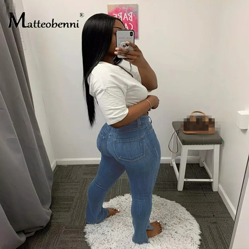 

2020 New Fashion Lady Denim Pants Women Retro Solid Sexy Jeans Ripped Split Pencil Trousers Street Skinny High Waist Lady Pants