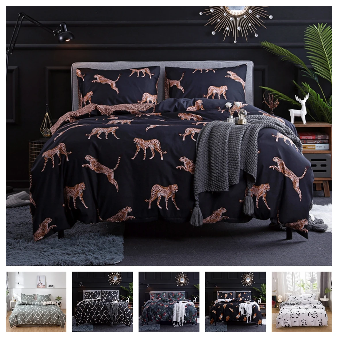 

Fashion 2/3pcs Bedding Set Simple style Duvet Cover Sets with Zipper Closure Quilt Cover + Pillowcases US/EU/AU Size