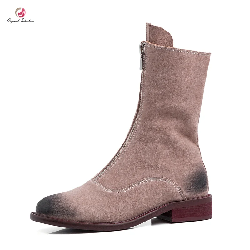 

Оригинальное предназначение; женские ботильоны из коровьей замши в винтажном стиле; цвет черный, винно-красный; ботинки на плоской подошве ...