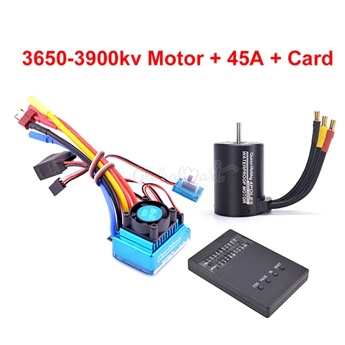 45A 3650-3900KV Card 3650 3900kv 4300kv бесщеточный двигатель/45A 60A 80A 120A бесщеточный ESC электрический регулятор скорости пыленепроницаемый для 1:10 1/10 RC автомобилей - Цвет: 45A 3650-3900KV Card