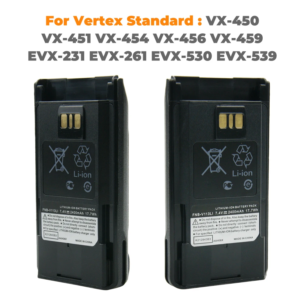 10X Replacement FNB-V113Li Vertex Battery for VX-450 VX-451 VX-454 VX-459 Radio(s) 2400mAh li-Ion | Электроника