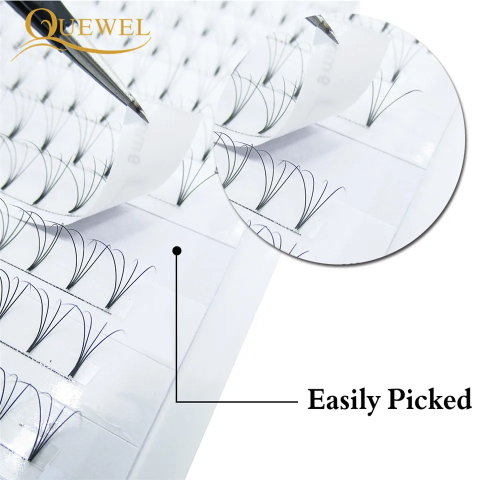 Premade Volume Lash Extensions C/D Curl Individual Eye Lashes Mixed Tray False Eyelashes Clusters Professional Quewel | Красота и