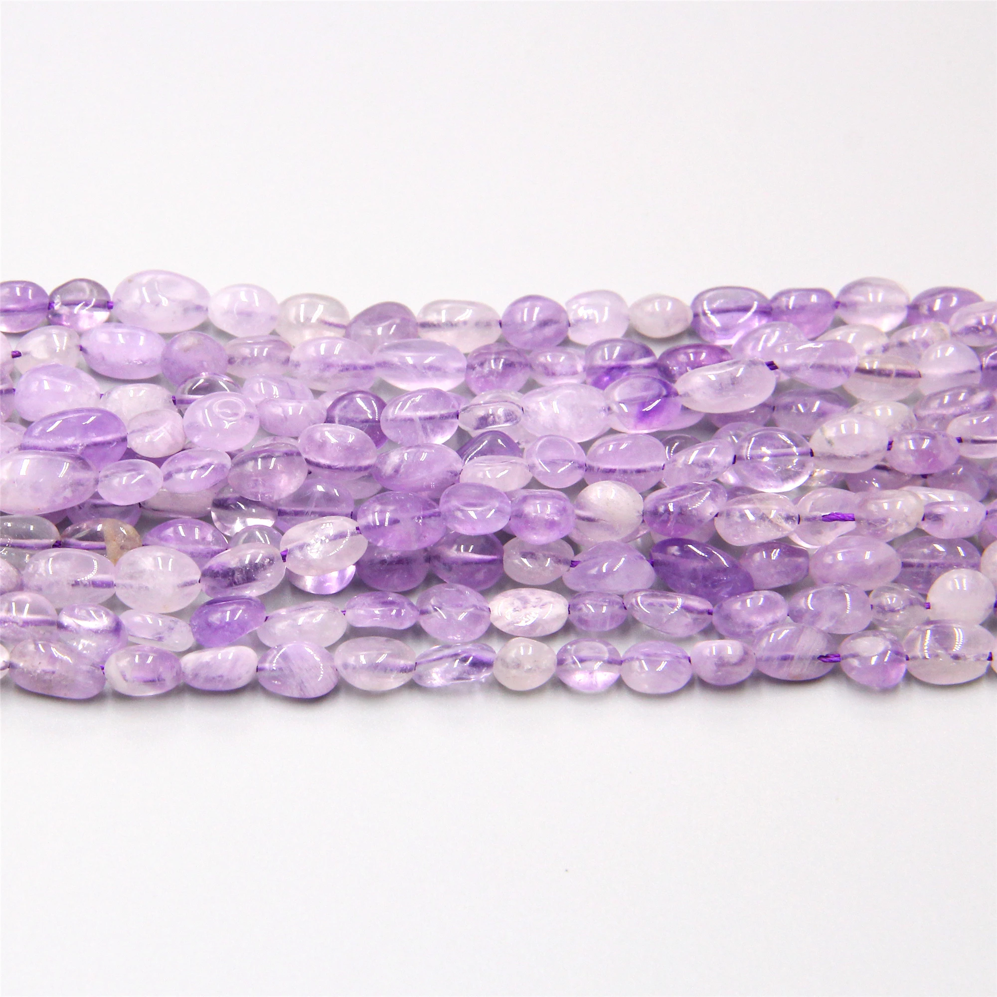 Natural Amethysts Purple Crystal quartz Stone Beads Wholesale pebble freeform beads For Jewelry Making bracelets | Украшения и