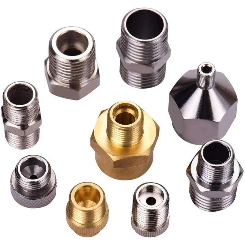 

9Pcs Universal Airbrush Adaptor Kit Fitting Connector Set for Compressor Airbrush Hose Air Brush Accessories Tool