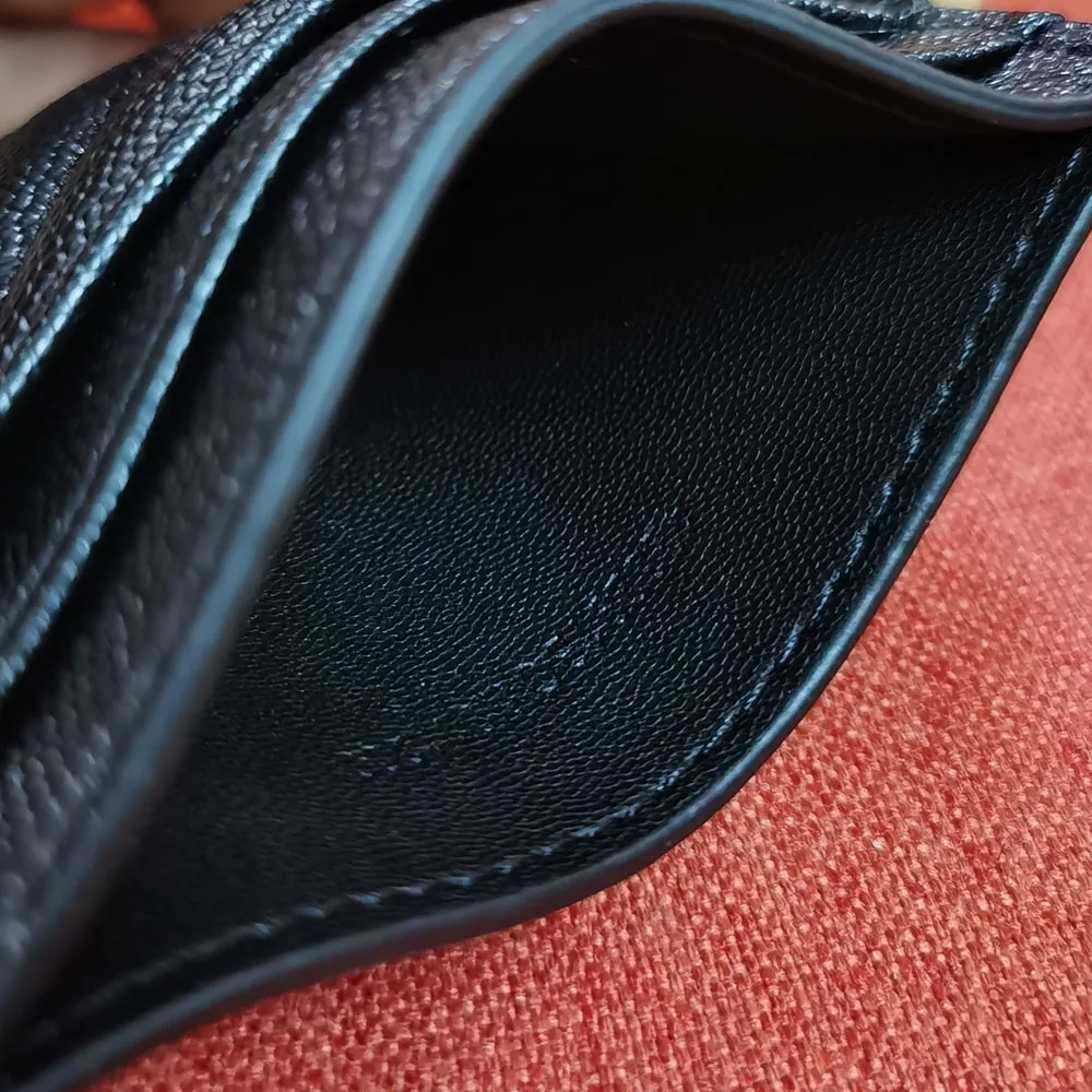 

With Box100% Leather Wallet Luxury Brand High Quality Cowhide Ball Pattern Credit Card Holder Caviar Ladies Coin Purse