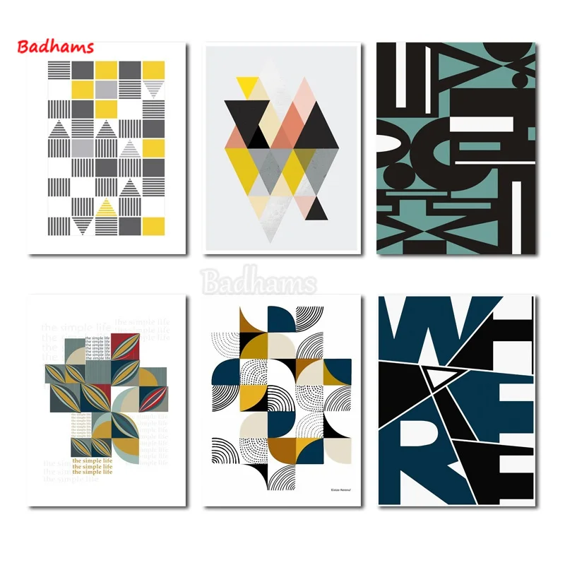 

Canvas Painting Poster and Prints Bedroom Hanger Geometric Lattice Family Murals Study Hall Frameless Decoration Painting