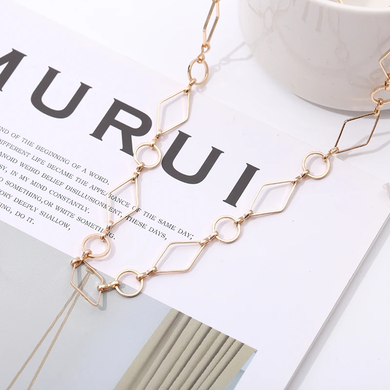 2019 стильное модное ожерелье геометрическое Очаровательное из меди ручной работы