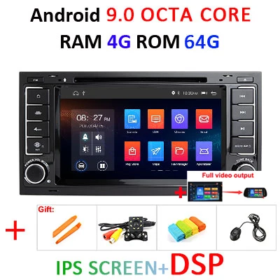 Ips DSP 8 Core 4G 64G 2 din Android 9,0 Автомобильный мультимедийный dvd-плеер gps Авторадио для VW/Volkswagen/Touareg/Multivan/T5 Автомагнитола - Цвет: 4G 64G IPS DSP FULL