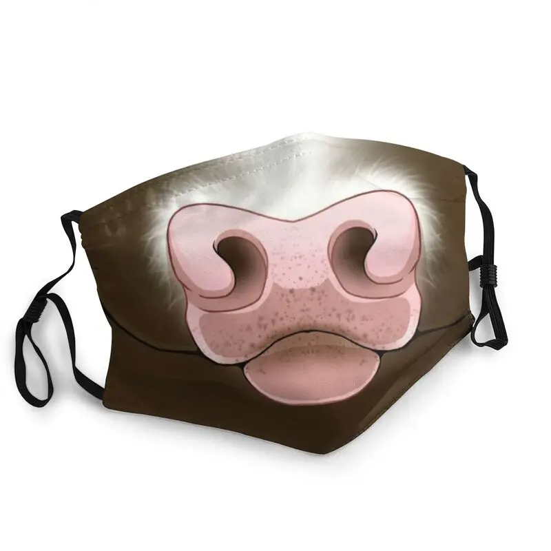 

Забавная маска для носа из коровьей кожи, пылезащитная моющаяся маска для лица в виде животного, защитный чехол унисекс, респиратор для взро...