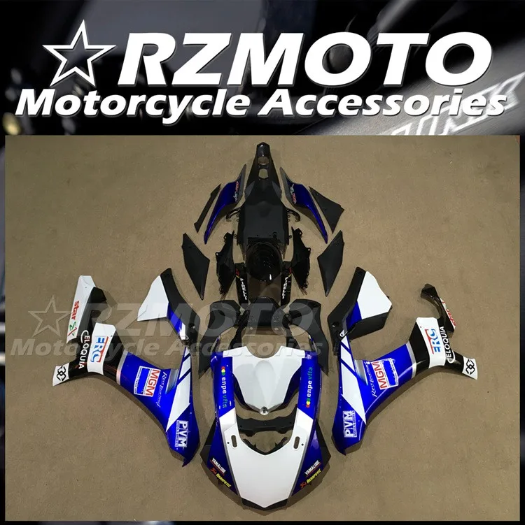 

Литьевая пресс-форма, новинка, цельная обтекатель из АБС-пластика, подходит для YAMAHA YZF-R1 2015 2016 2017 2018 YZF R1 15 16 17 18 19, комплект кузова синего и бело...