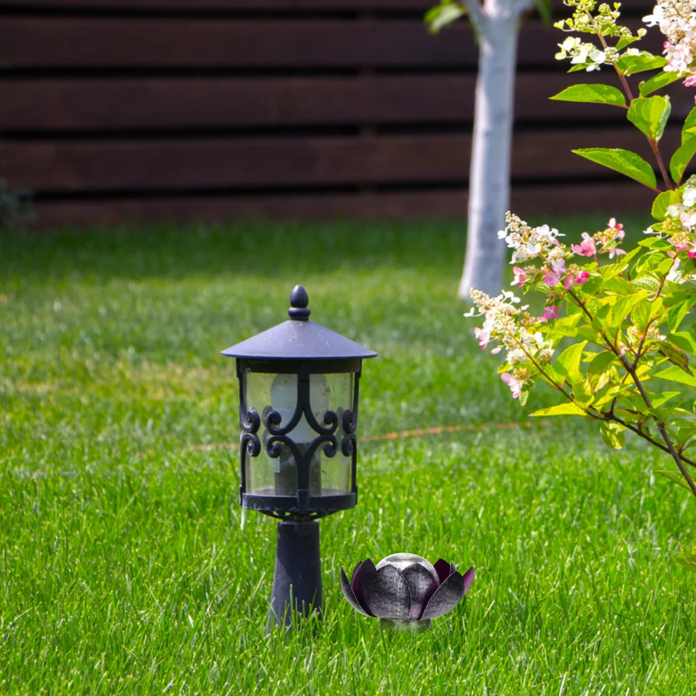 

1Pc Solar Exquisite Lotus Lamp Pool Landscape Decorative Light Decor Lamp Purple