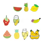 Булавка в виде груши, арбуза, банана, оранжевого цвета