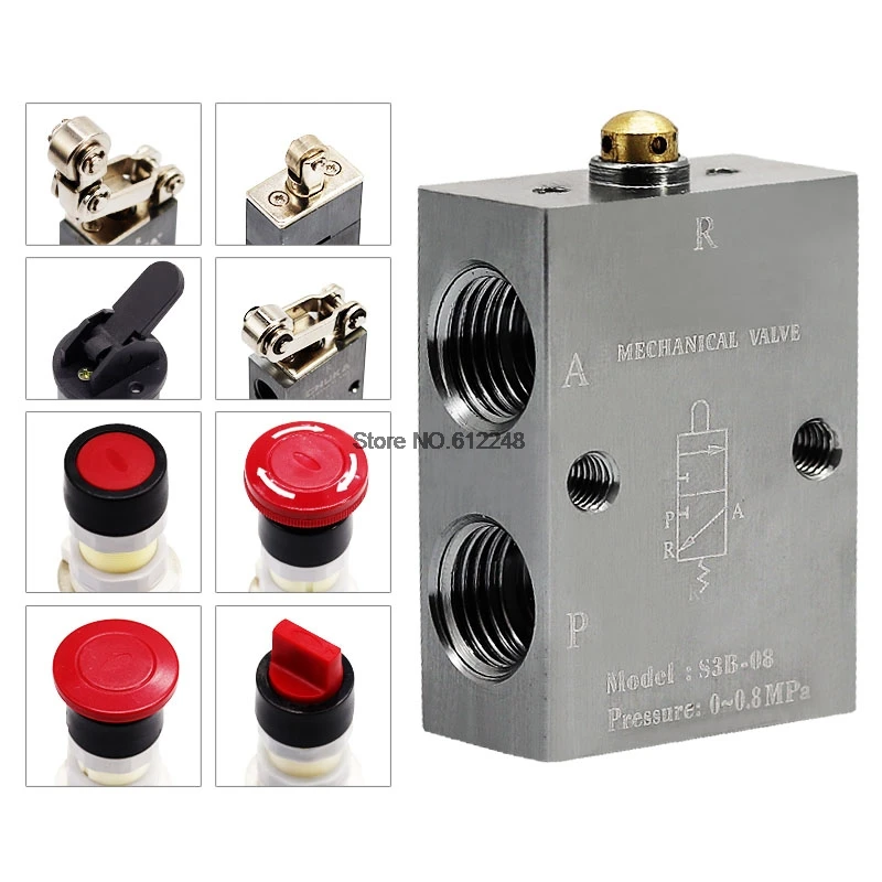 Флюоресцентный механический клапан 2 положения трехсторонний пневматический |